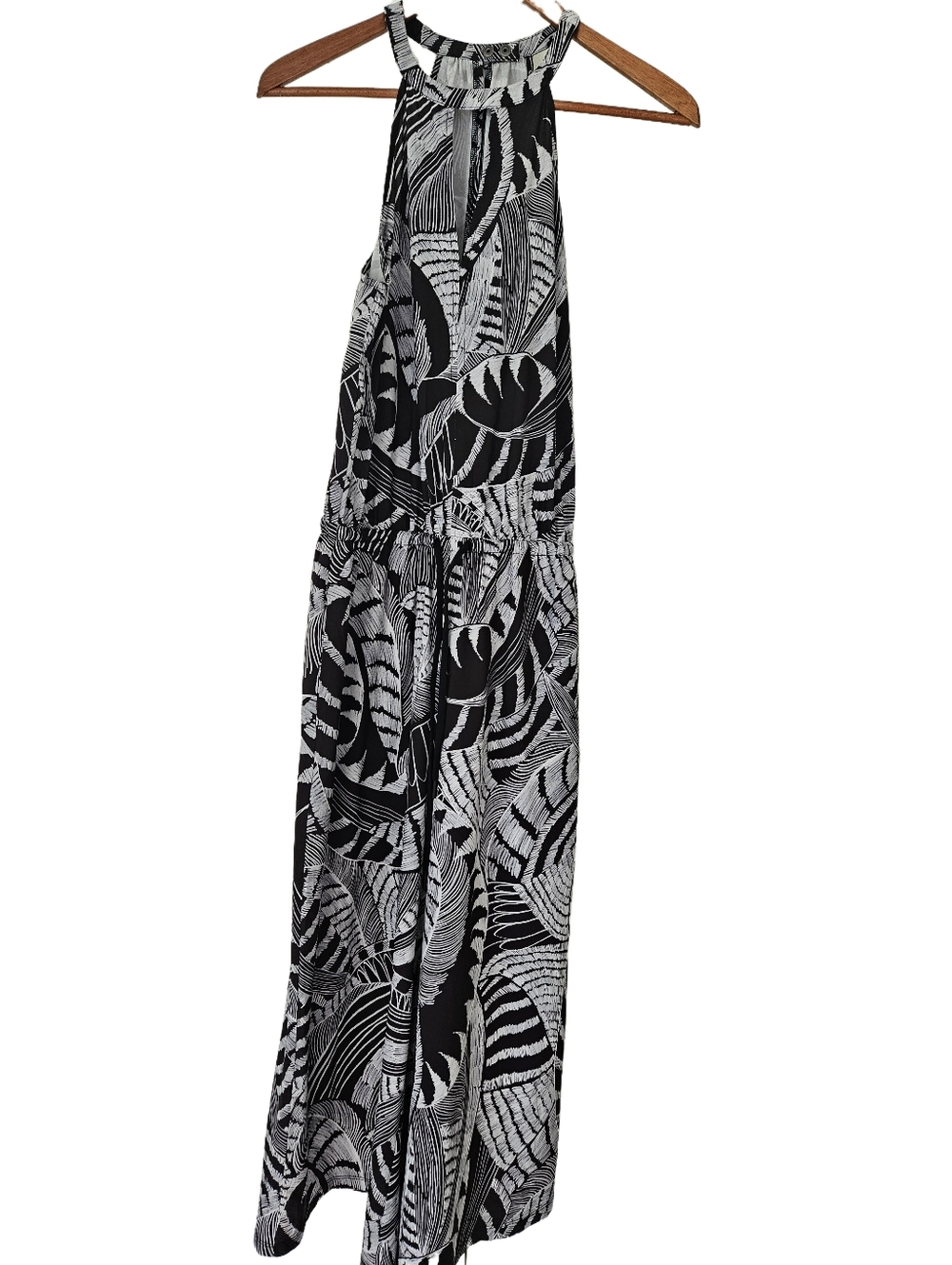Athleta ECU Sol Printed Wide Leg Romper, Black & White/Silver Print S:4